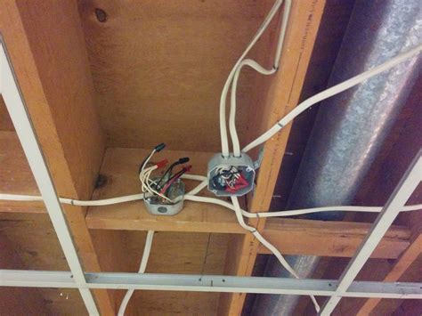 ceiling fan junction box in dropping out of ceiling|ceiling fan rated outlet box.